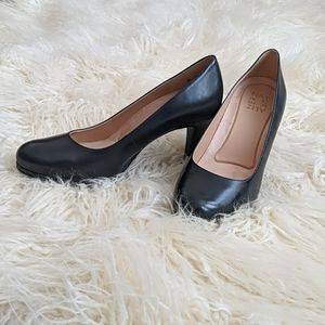 Black Leather Pumps
